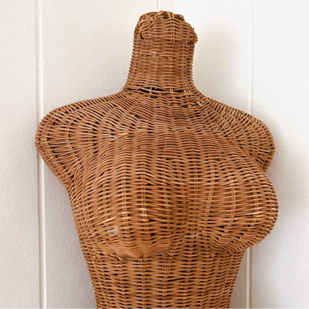 Vintage Organic French Coastal Wicker Mannequin Women 1960’s Midcentury Beige - Picture 4 of 8